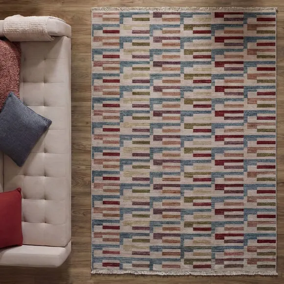 Shuffle Geometric Check Rug 6