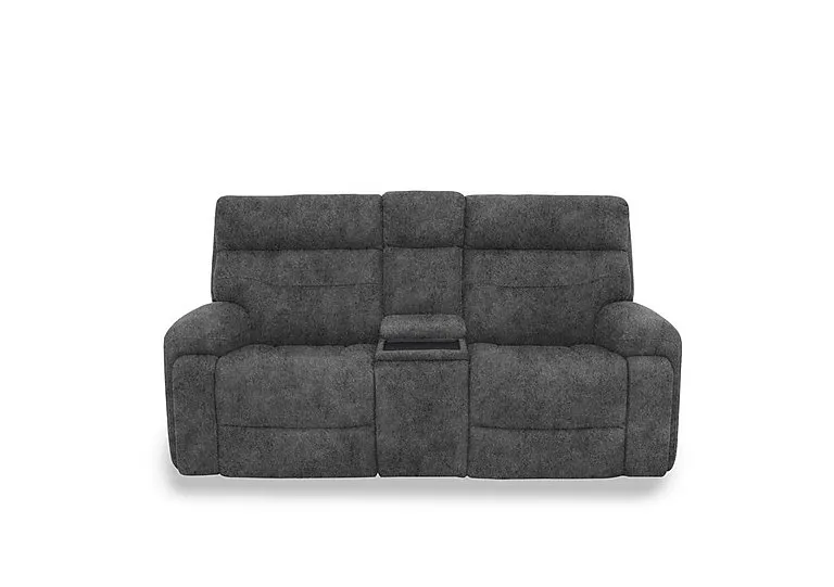 Cinemax Fabric 2 Seater Media Console Power Recliner Sofa with Power Headrests