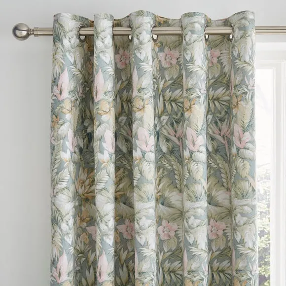 Soft Tropics Blackout Eyelet Curtains 1