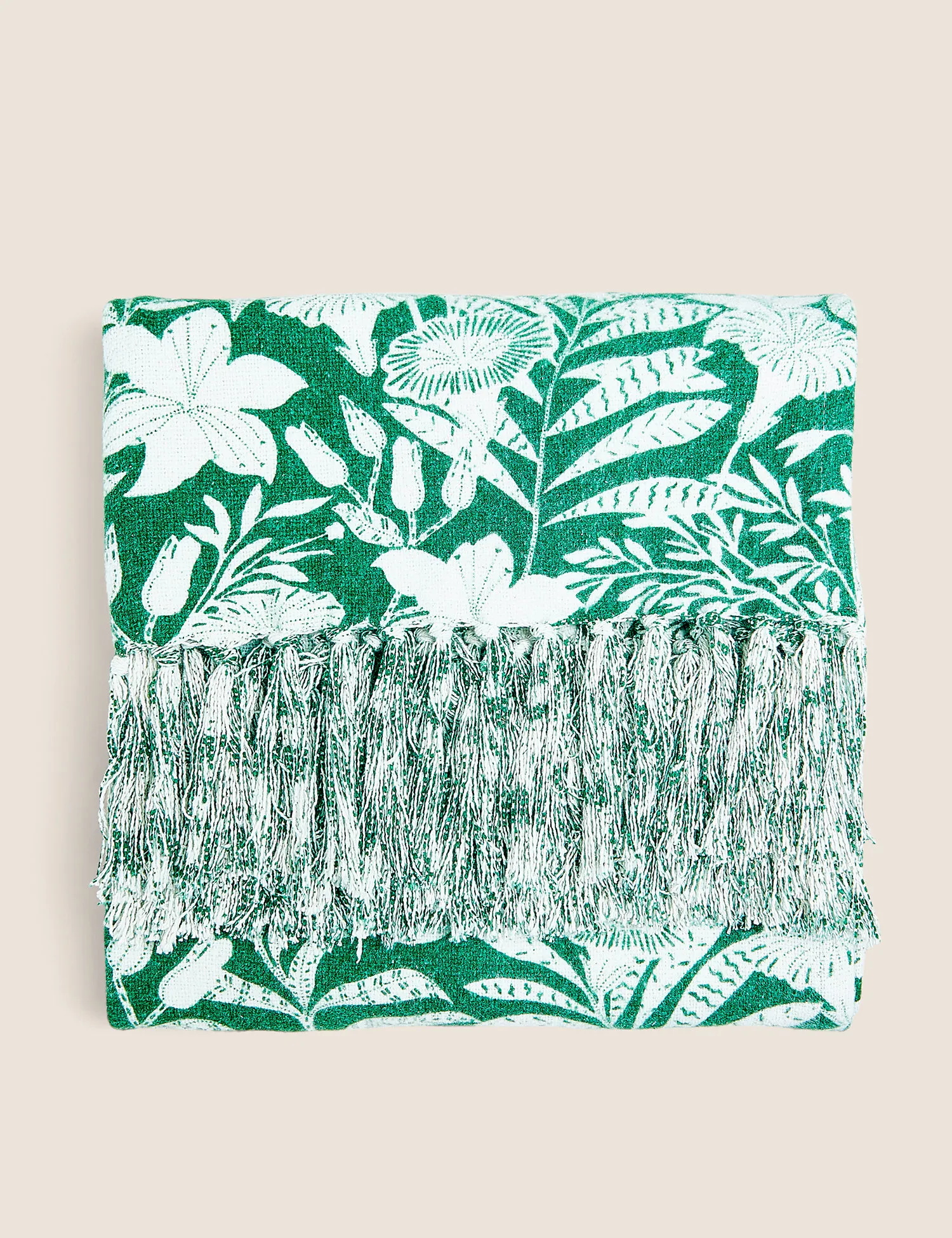 M&S Pure Cotton Patterned Throw