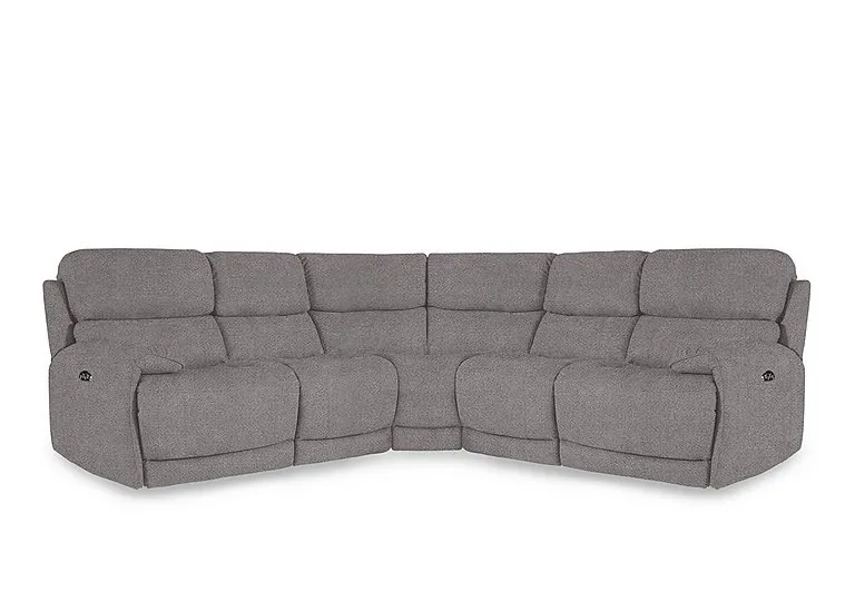 Link Fabric Large Power Recliner Corner Sofa with Power Headrests - R27 Pewter
