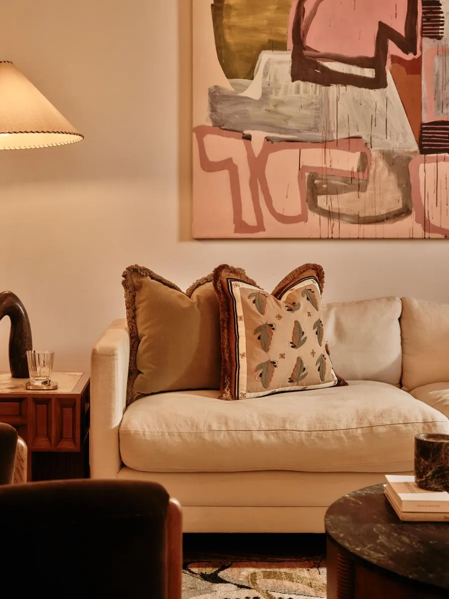 Arthur Square Cushion, Ochre