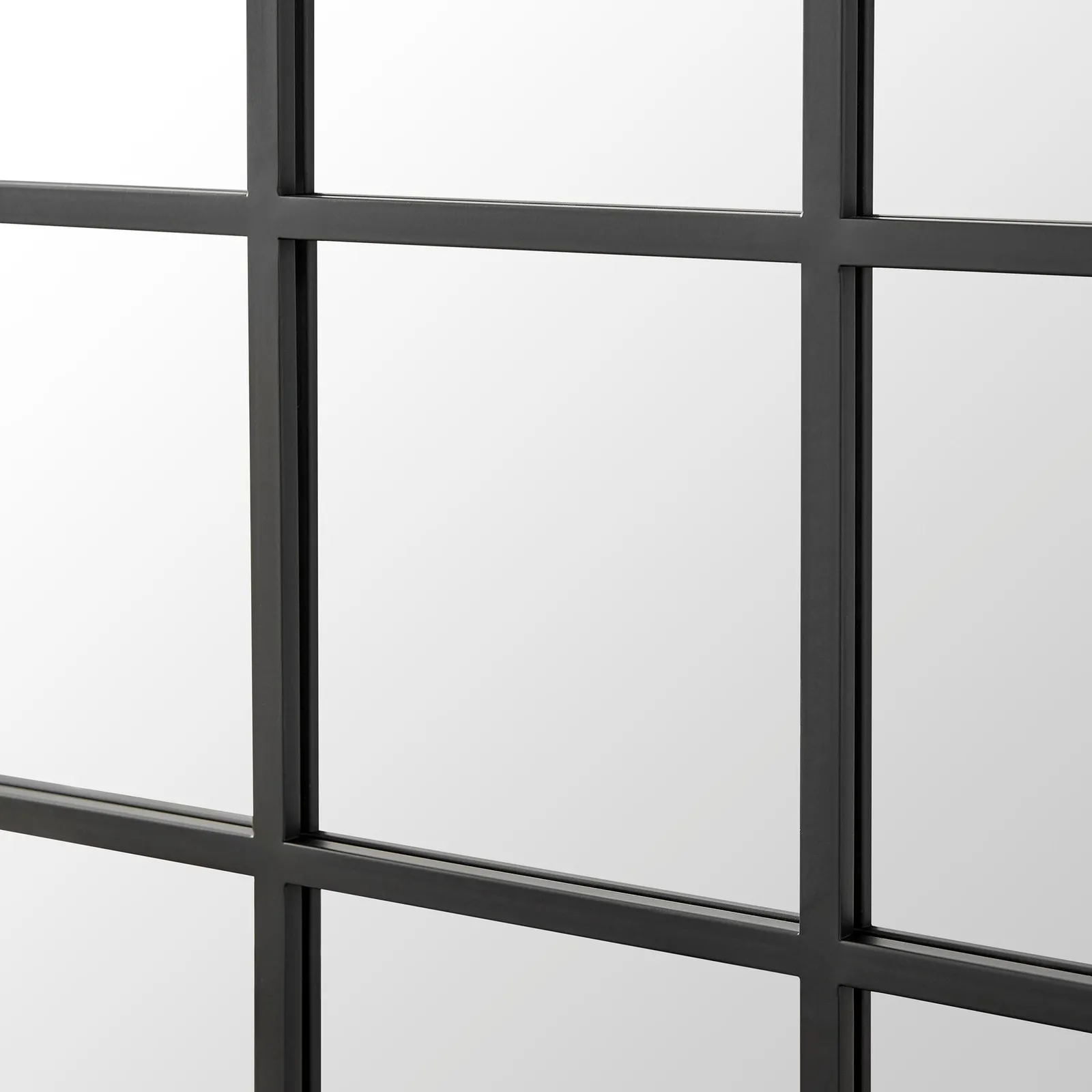 FurnitureboxUK Yoko Medium Black Industrial Frame Window Wall Mirror 4