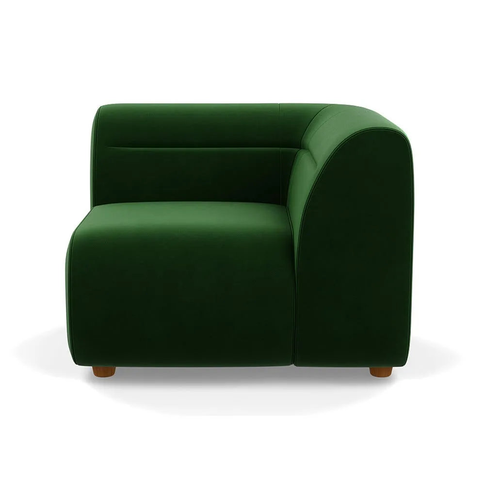 Heal's Lilli Corner Unit Right Module Smart Velvet Forest Natural Beech Feet 1