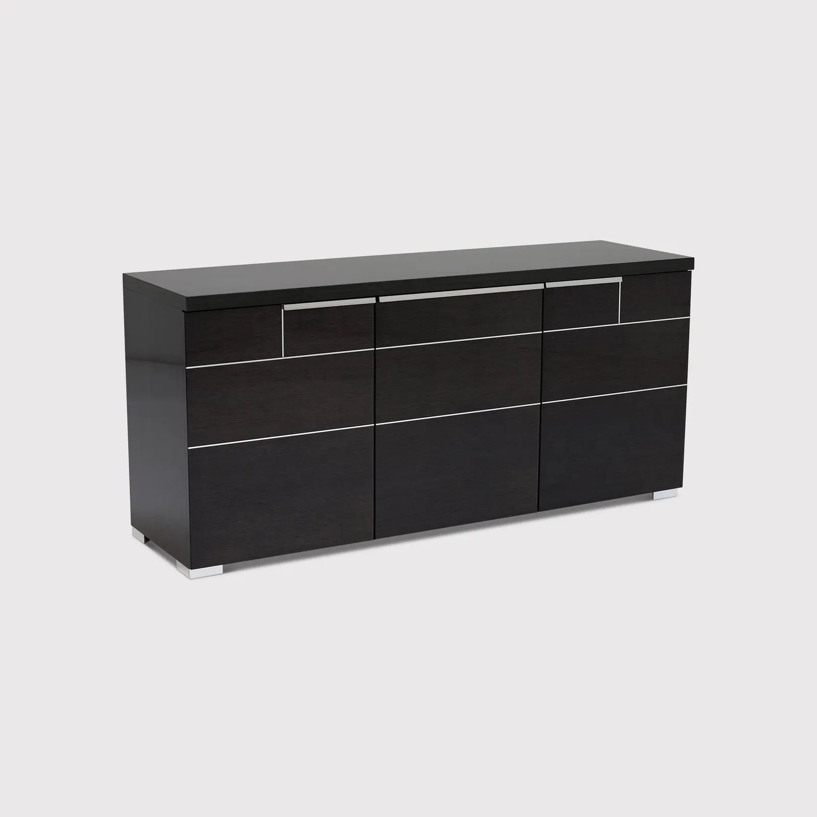 Versilia 3 Door Buffet Sideboard, Grey Gloss | Barker & Stonehouse