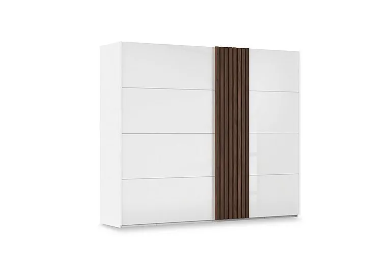 Estella 262cm 2 Door Glass Sliding Wardrobe - Alpine White - Bedroom Furniture - In Time for Christmas