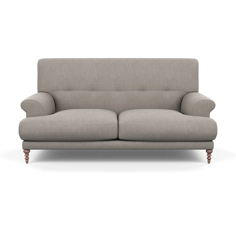 Scp Oscar 2 Seater Formal Sofa Broad Weave Pebble Walnut Feet 1