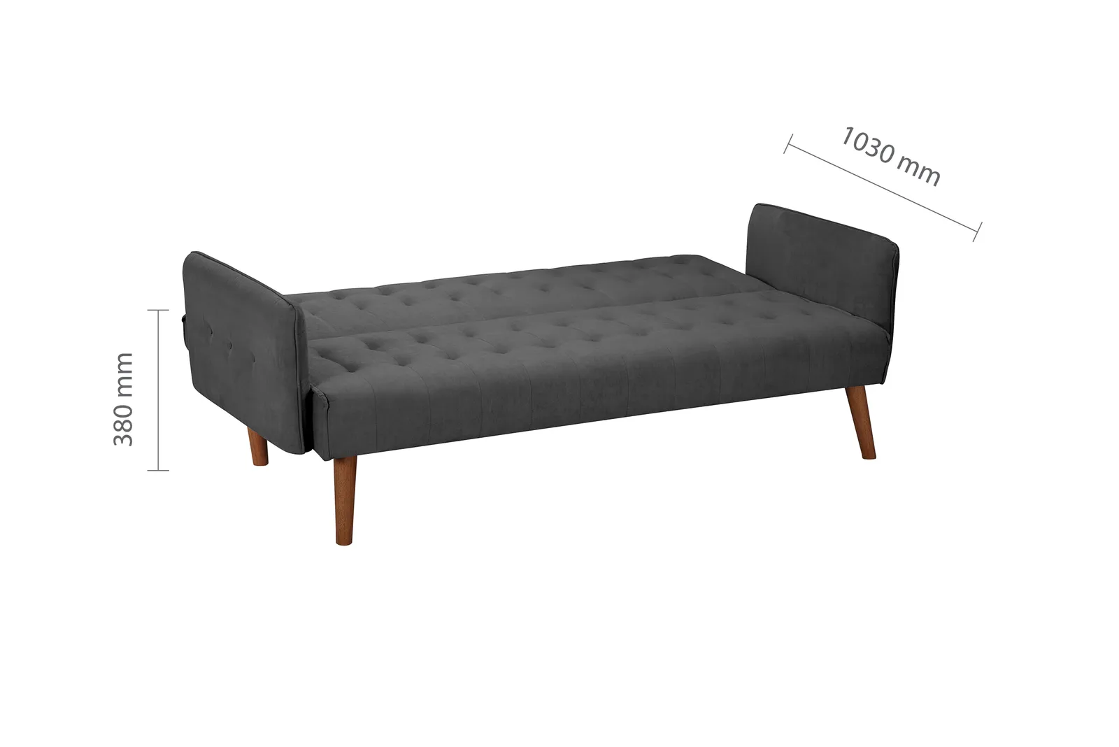 Birlea Grey Fabric Sofa Bed Hudson Bed Settee Contemporary in Charcoal 6