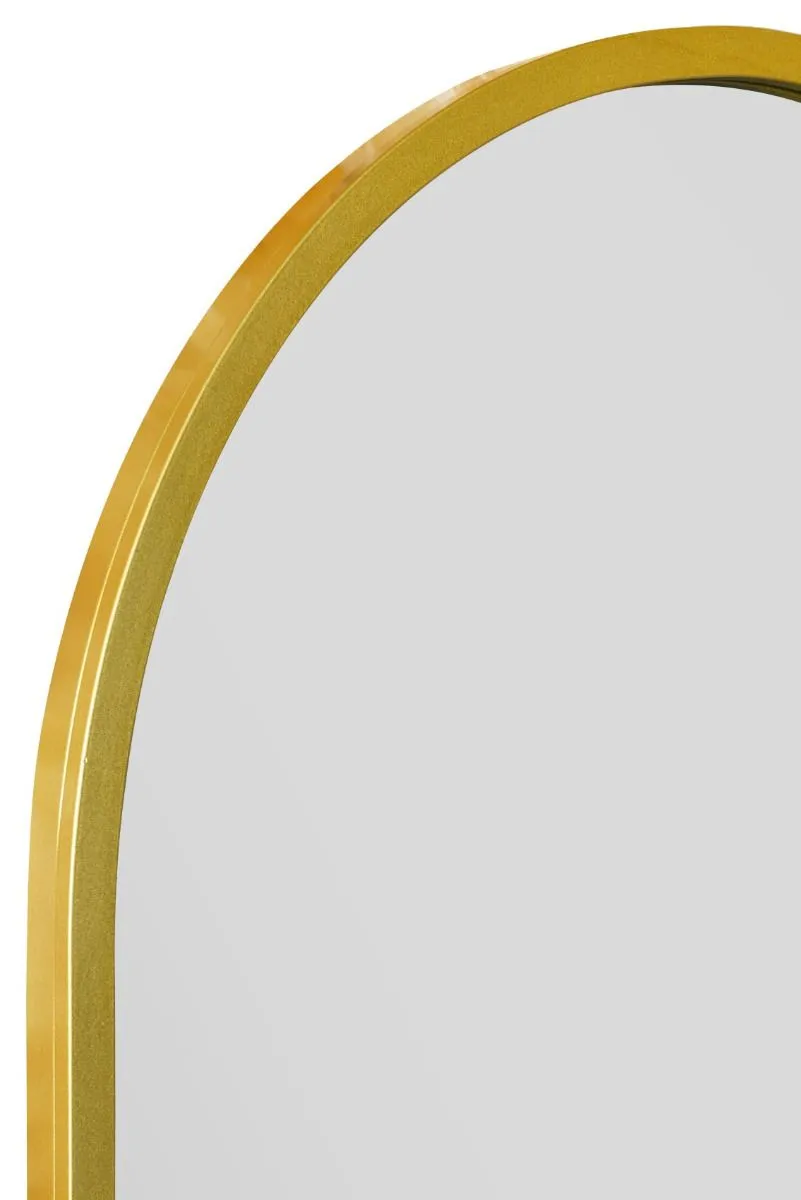 MirrorOutlet Gold Metal Framed Arched Wall Garden Mirror 55" X 27.5" (140 X 70CM) 5