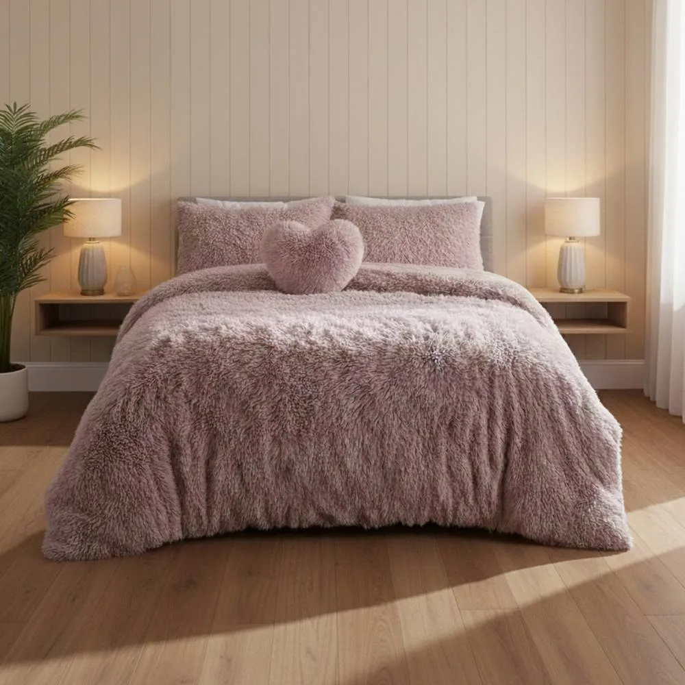 Snug City Super Fluffy Duvet Cover Ultra Soft, Cloud-Like Comfort Snug Sleep in Light Pink