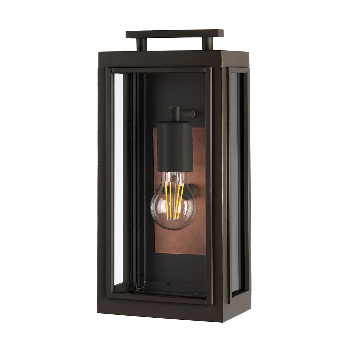 Netlighting Hinkley Sutcliffe Outdoor 1 Light Wall Lantern Oil Rubbed Bronze IP44 in Brown 2