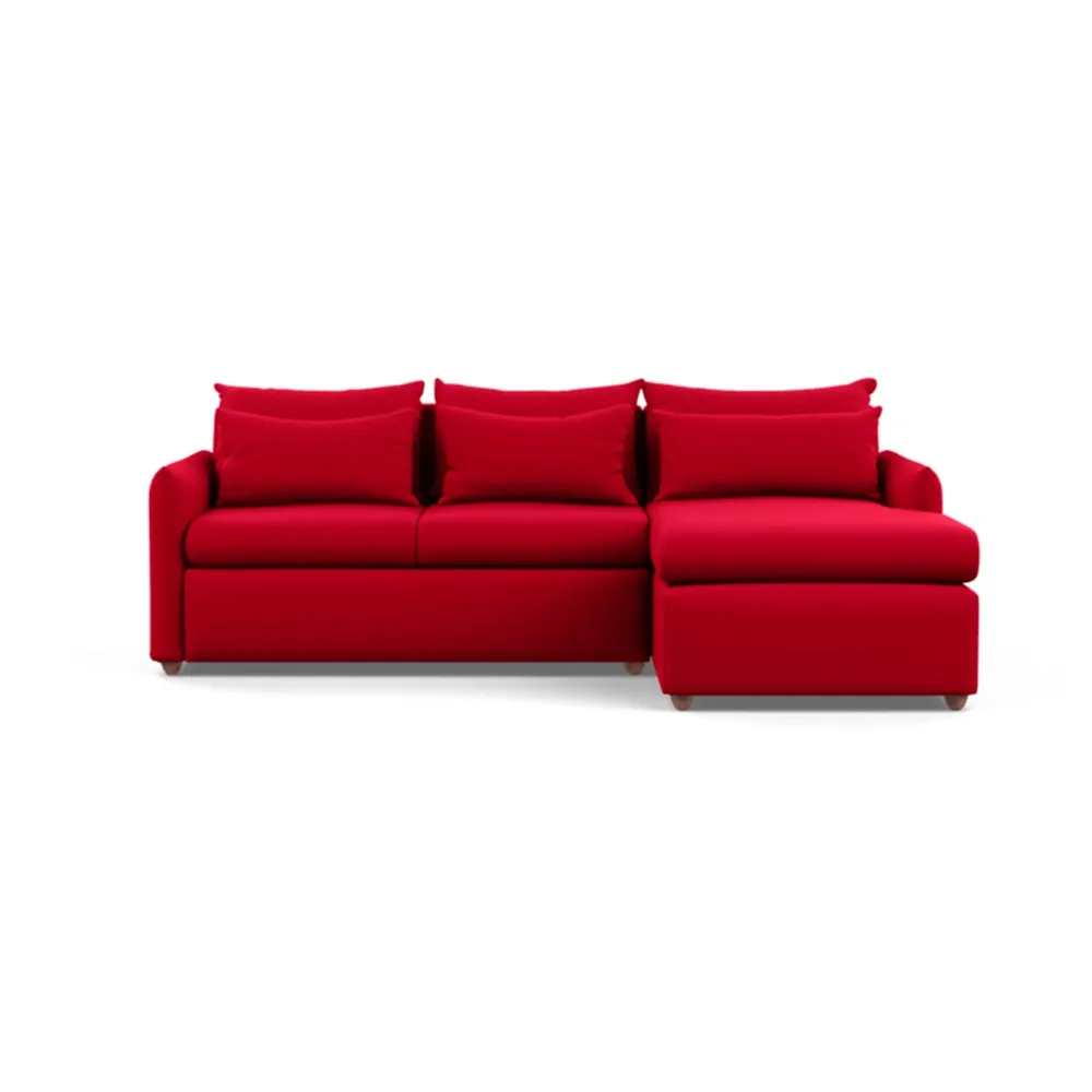 Heal's Pillow Medium Right Hand Corner Chaise Melton Wool Red Oxide Chestnut
