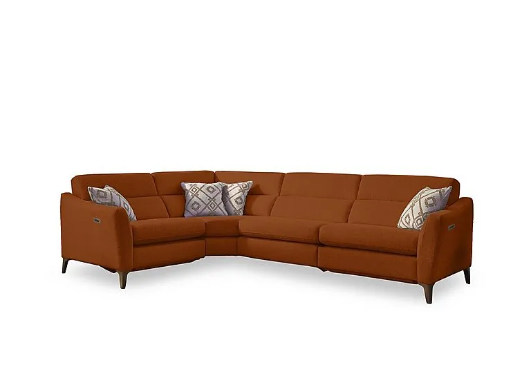 Moderna Power Recliner Left Hand Facing Corner Sofa with Power Telescopic Headrests