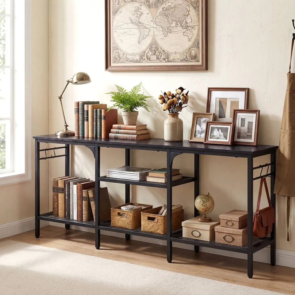 Costway Industrial Entertainment Center TV Stand for 65" TVs in Black 5