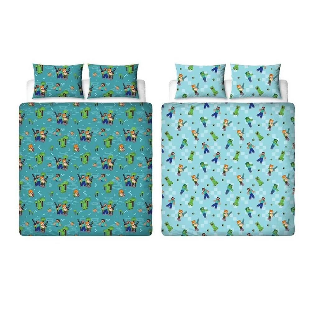 Minecraft Level Up Duvet Cover Set in Teal
