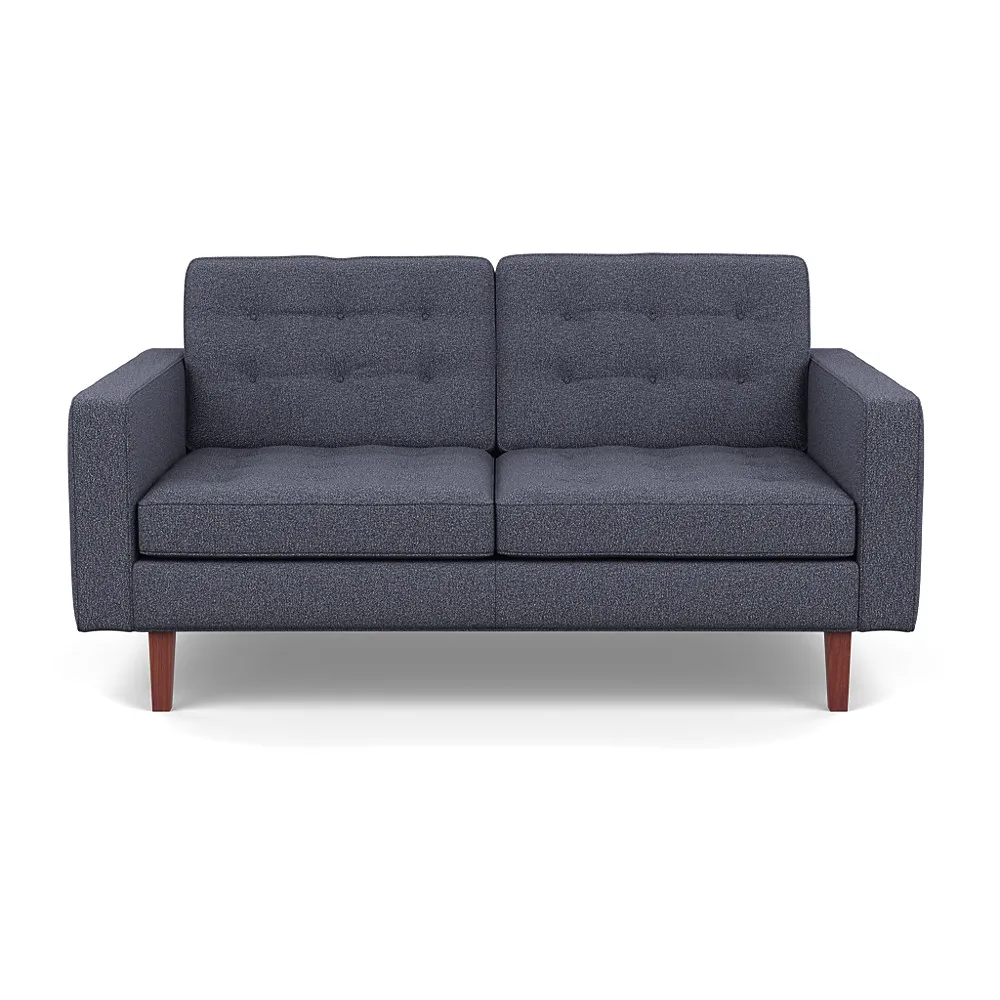 Heal's Hepburn 2 Seater Loop Boucle Navy Walnut 1