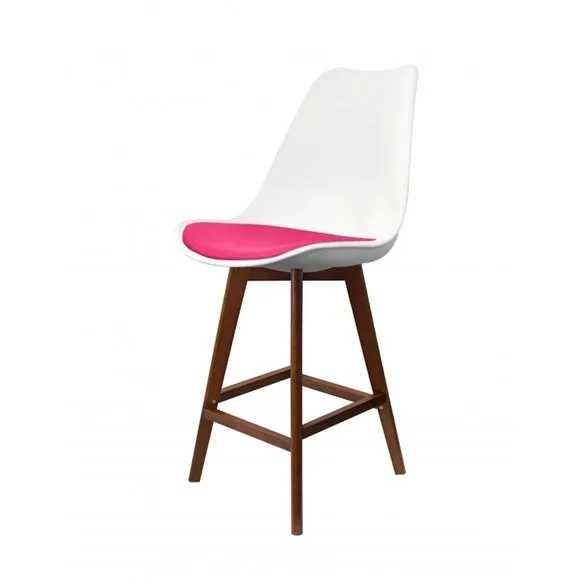 Fusion Living Soho White Plastic Bar Stool 2