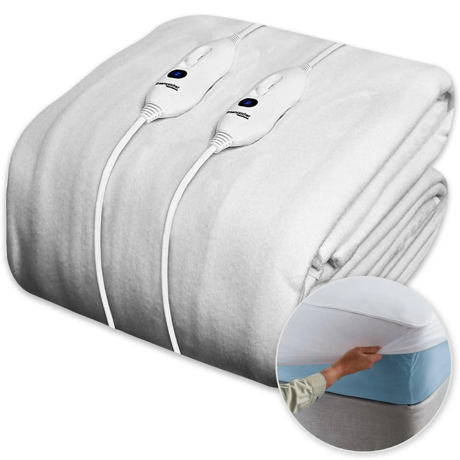 Dreamcatcher Luxury Polyester Electric Blanket Heated Fully Fitted Under Blanket 3 Heat Settings - Single/Double/King/Super King