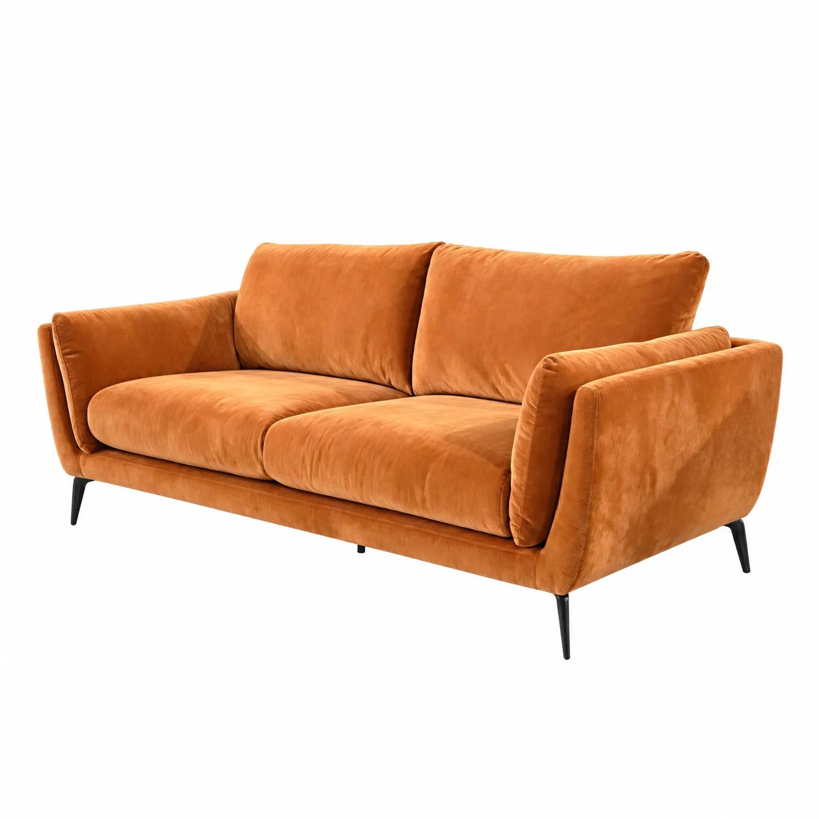 Boone 3 Seater Sofa, Orange Velvet | Barker & Stonehouse 2