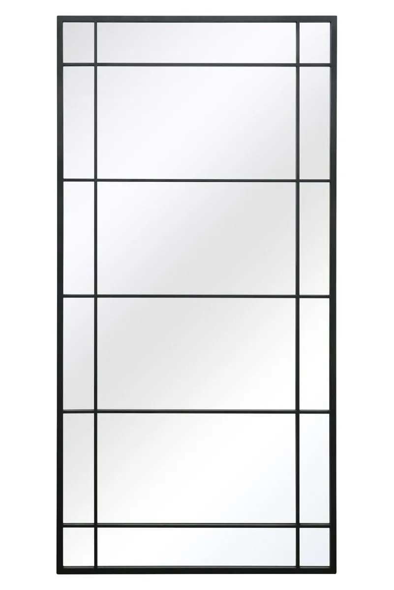 MirrorOutlet Black Metal Framed Window Wall or Leaner Mirror (180CM X 90CM) 3