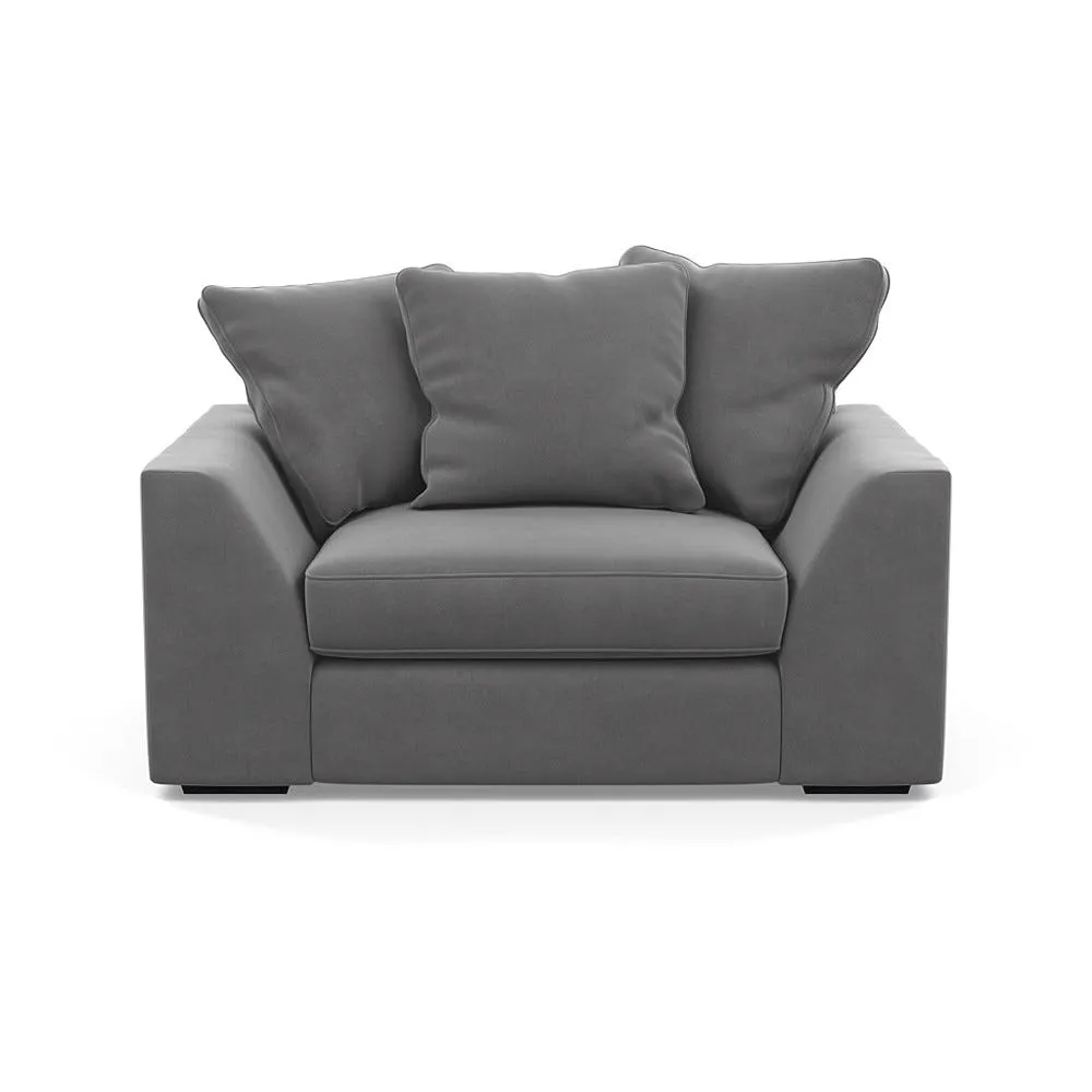 Heal's Cumulus Loveseat Smart Velvet Mercury Black Feet