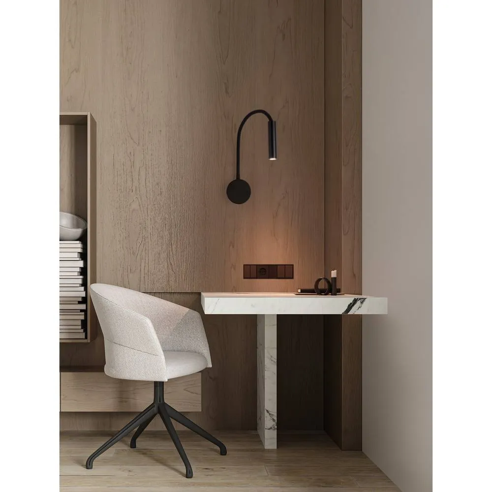 Netlighting Sonica Reading Wall Light Sandy Black LED 6W 453lm IP44 Switch on off 2