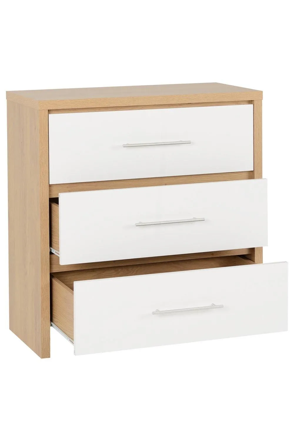 Seconique Seville 3 Drawer Chest in White 3
