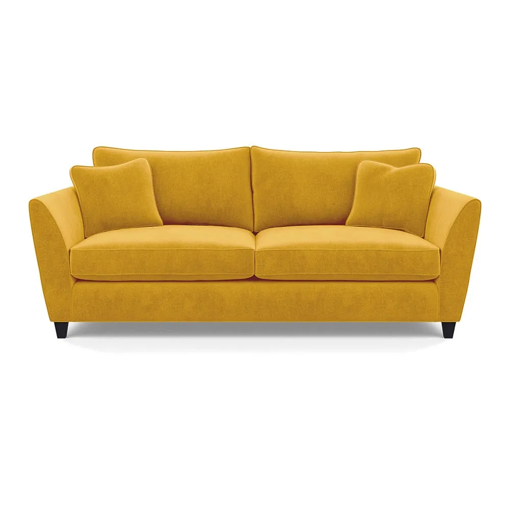 Heal's Torino 4 Seater Sofa Smart Luxe Velvet Canary Black Feet 1