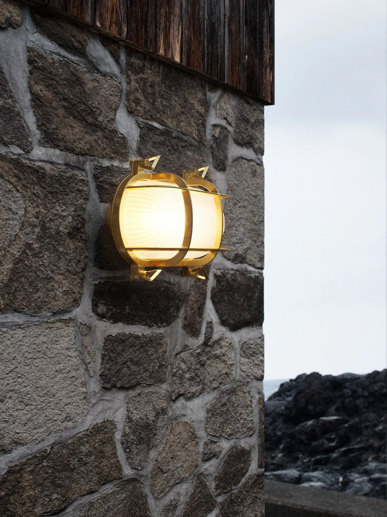 Nordlux Helford Outdoor Wall Light Brass Brass Garden E27 IP64 Mains in Gold 4
