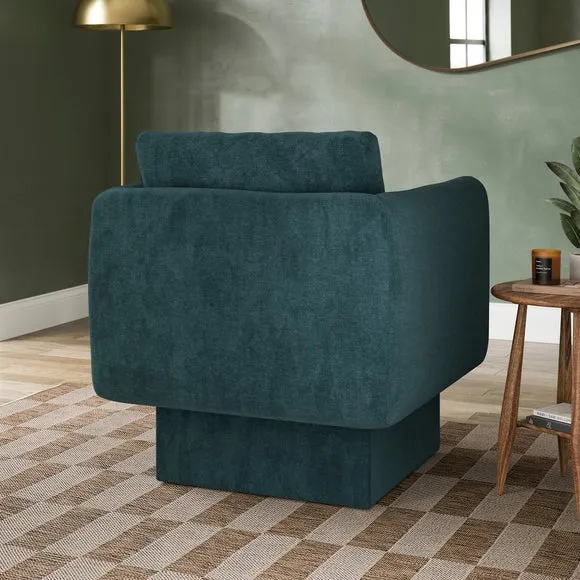 Jude Chenille Upholstered Cube Armchair 2