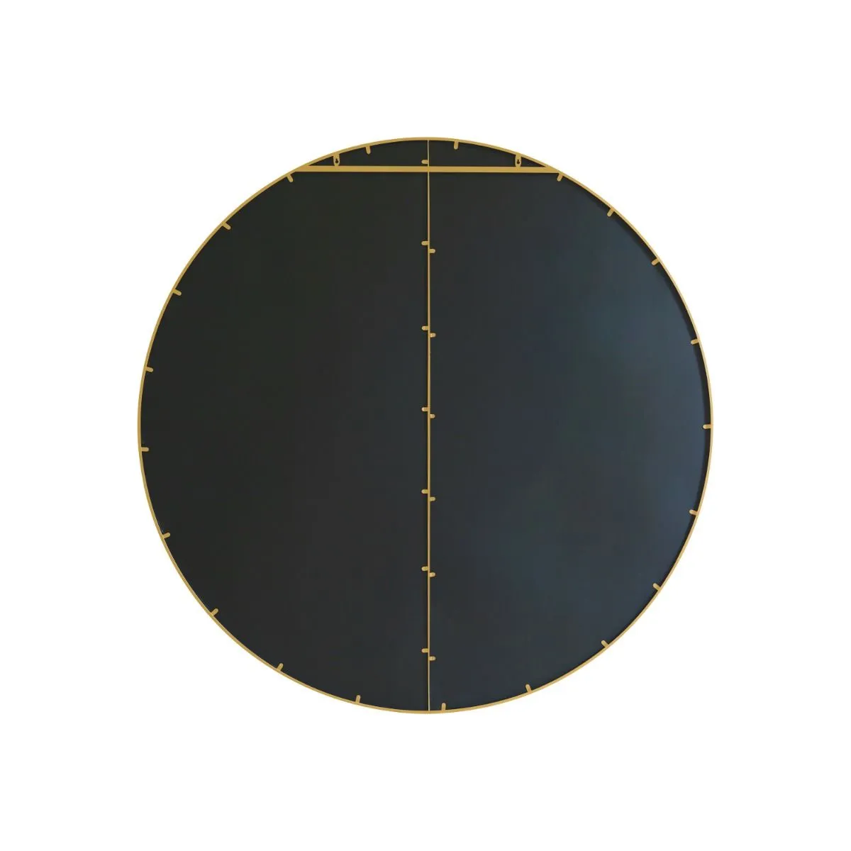 MirrorOutlet Gold XL Circular Window Metal Wall & Leaner Mirror (180 x 180CM) 3