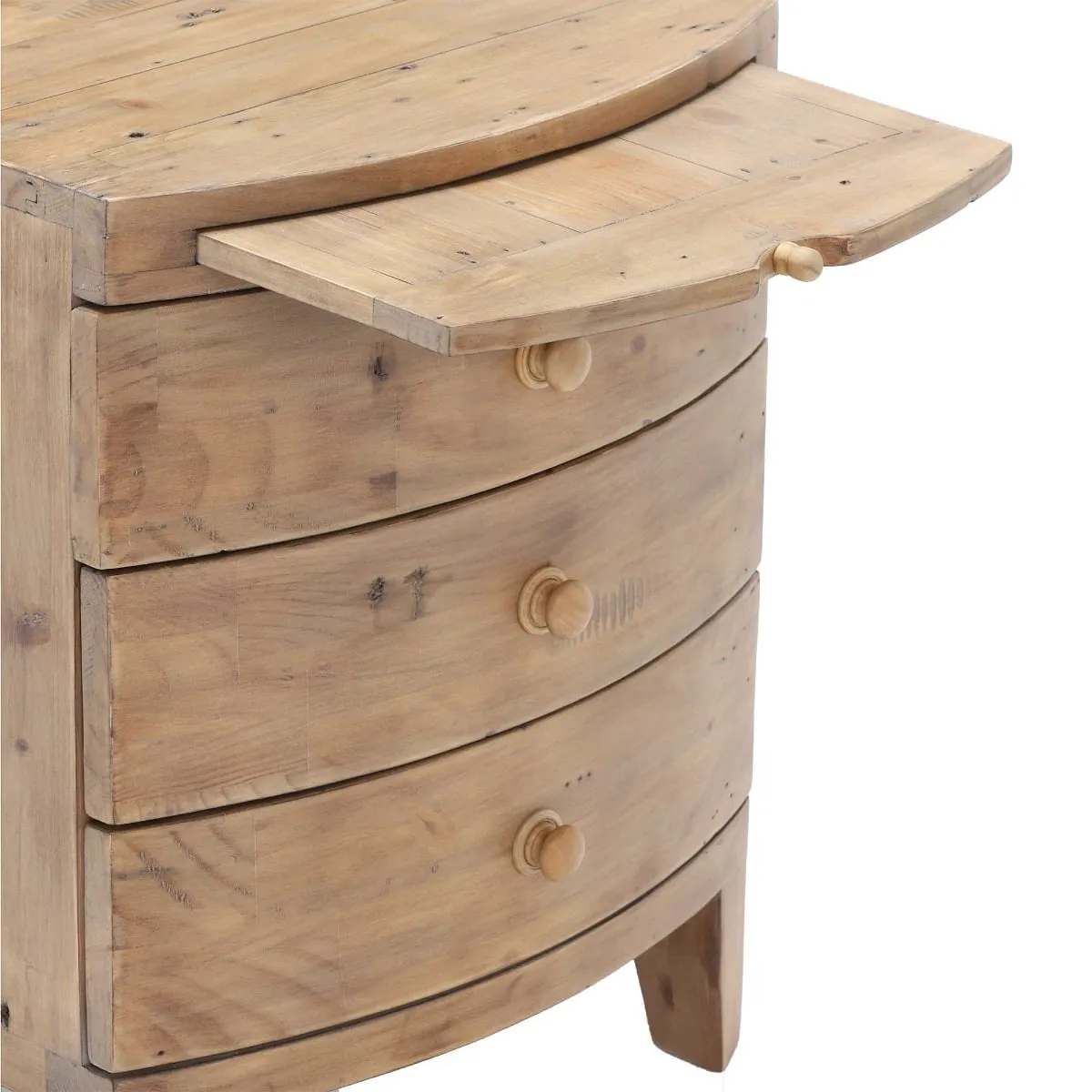 Lewes 3 Drawer Wide Bedside Table, Neutral Wood | Barker & Stonehouse 6