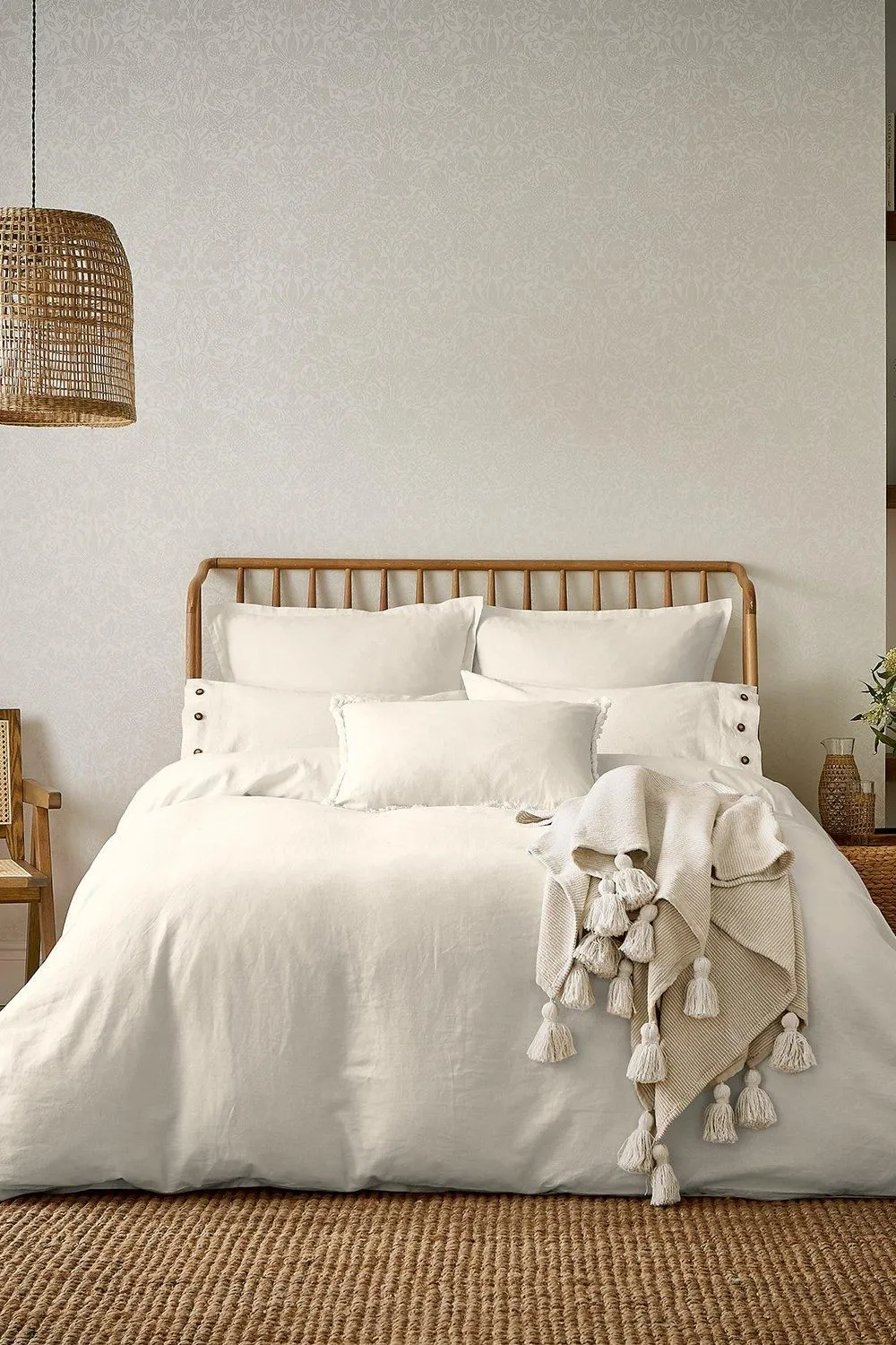 Morris & Co 'Pure Linen Cotton' Duvet Cover in White