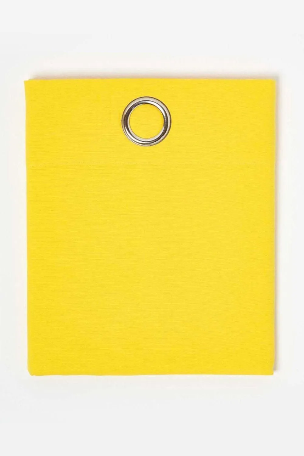 Homescapes Plain Cotton Ready Made Eyelet Curtain Pair in Yellow 3