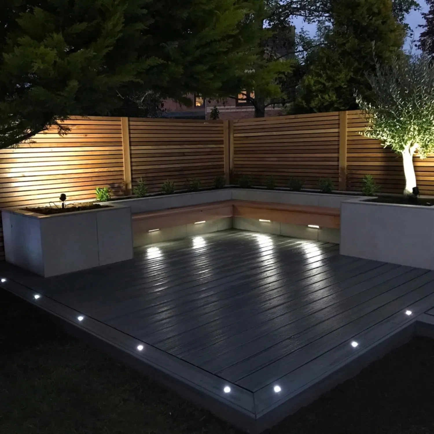 First Choice Lighting Set of 20 - 30mm Stainless Steel IP67 Colour Changing LED Decking Kit in Silver 5