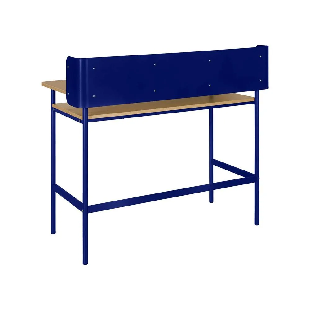 sweeek Metal desk with wood decor 3 niches in Blue 6