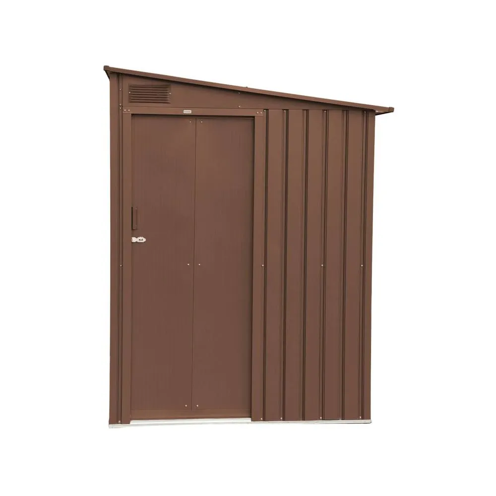 sweeek Garden shed lean to shed 2.91m² galvanized steel with sliding door in Terracotta 4