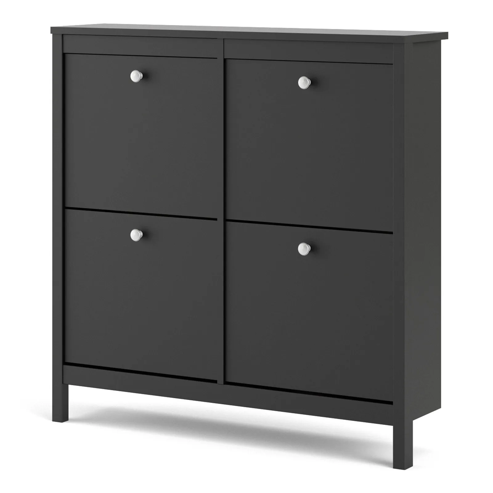 Furniture To Go Madrid Shoe Cabinet 4 Flip Down Doors in Black 3