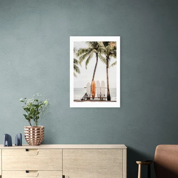East End Prints Orange Surfboard Print by Sisi and Seb 1