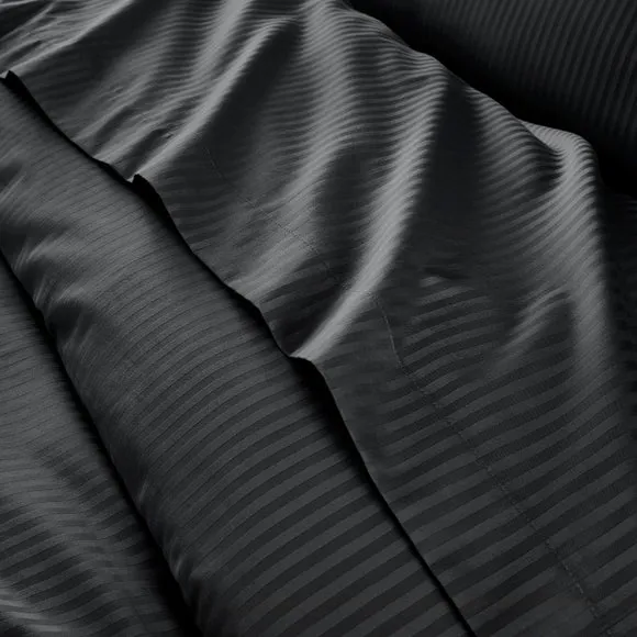 Hotel Cotton Stripe 400 Thread Count Flat Sheet 1