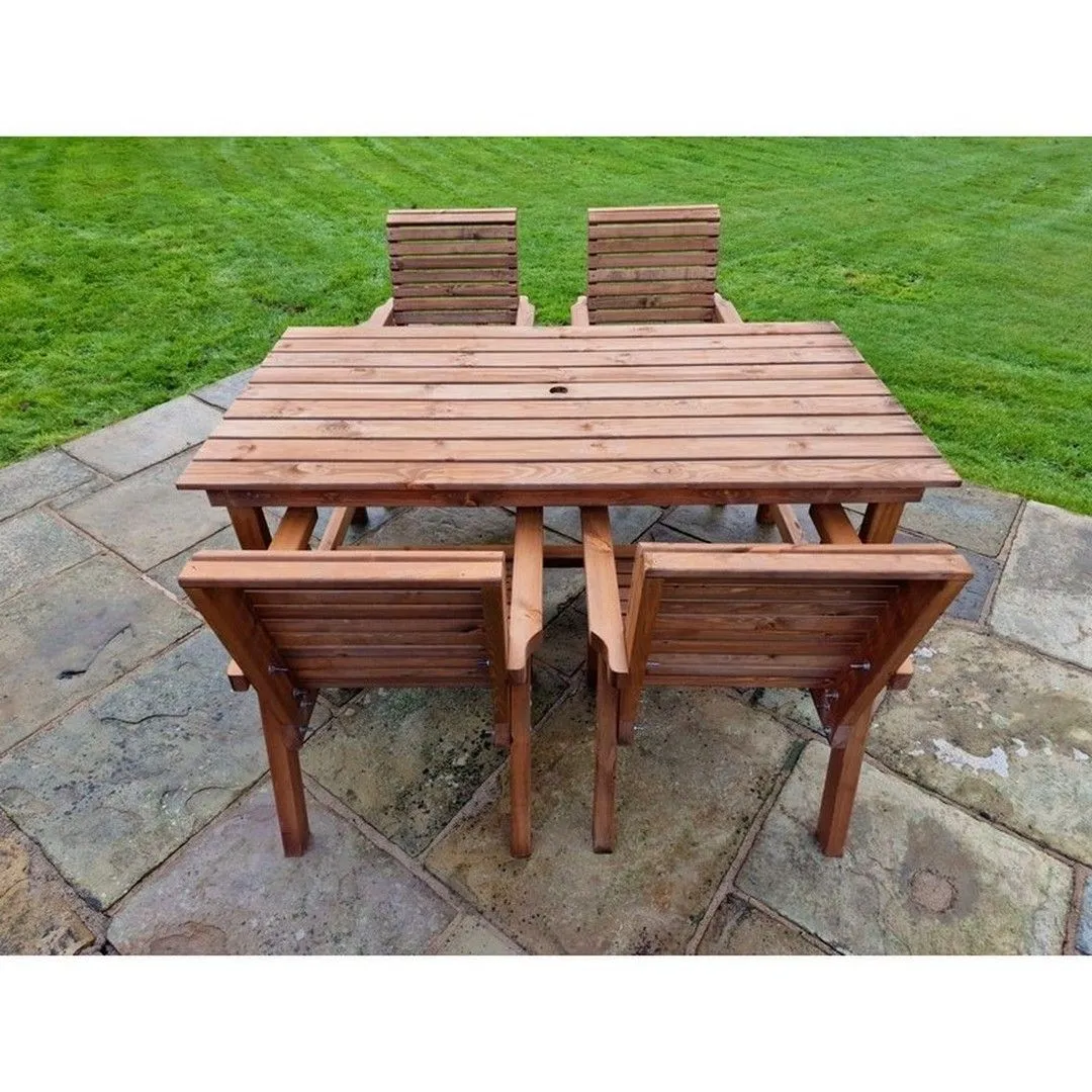 Churnet Valley Garden Furniture Ltd Valley 4XC Table Set - Min. Assembly Required - Set of Cushions Inc in Brown 3