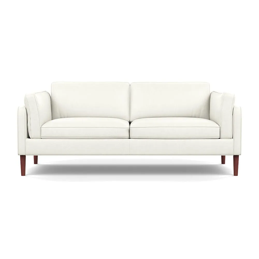 Heal's Sonno 3 Seater Sofa Linea Leather White 634 Walnut Feet 1