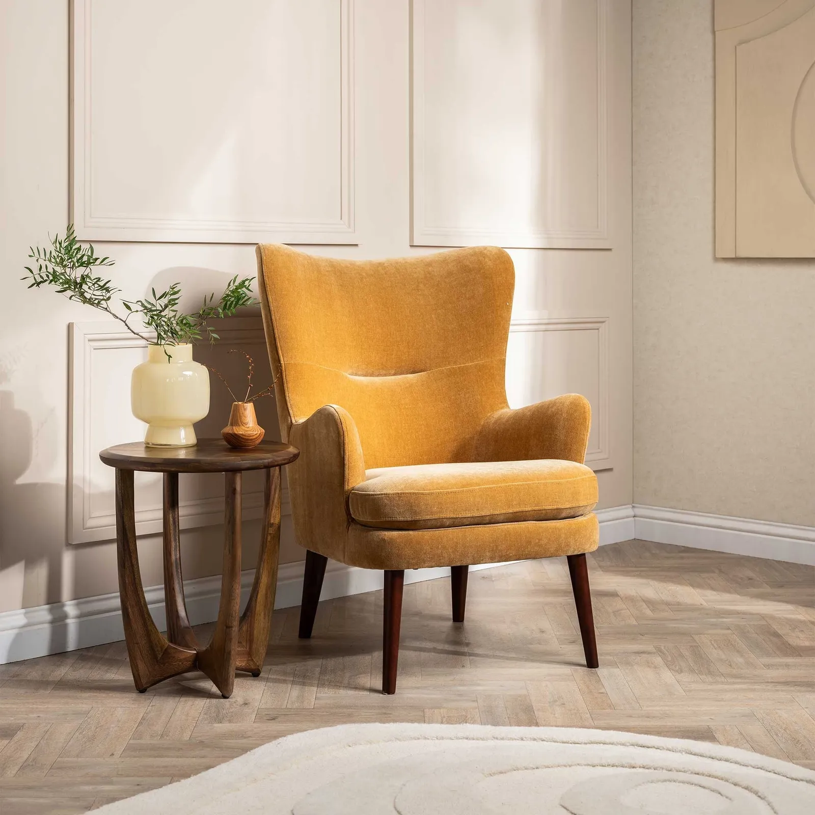 Marcy Armchair, Yellow Fabric | Barker & Stonehouse 2