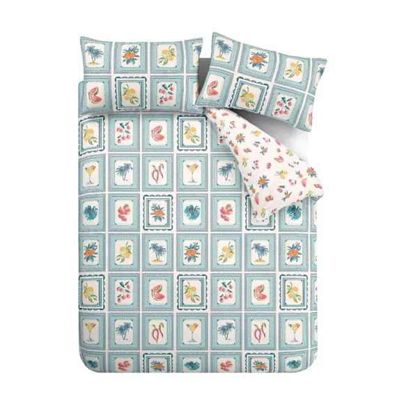 Catherine Lansfield Riviera Tiles Reversible Duvet Cover & Pillowcase Set 5