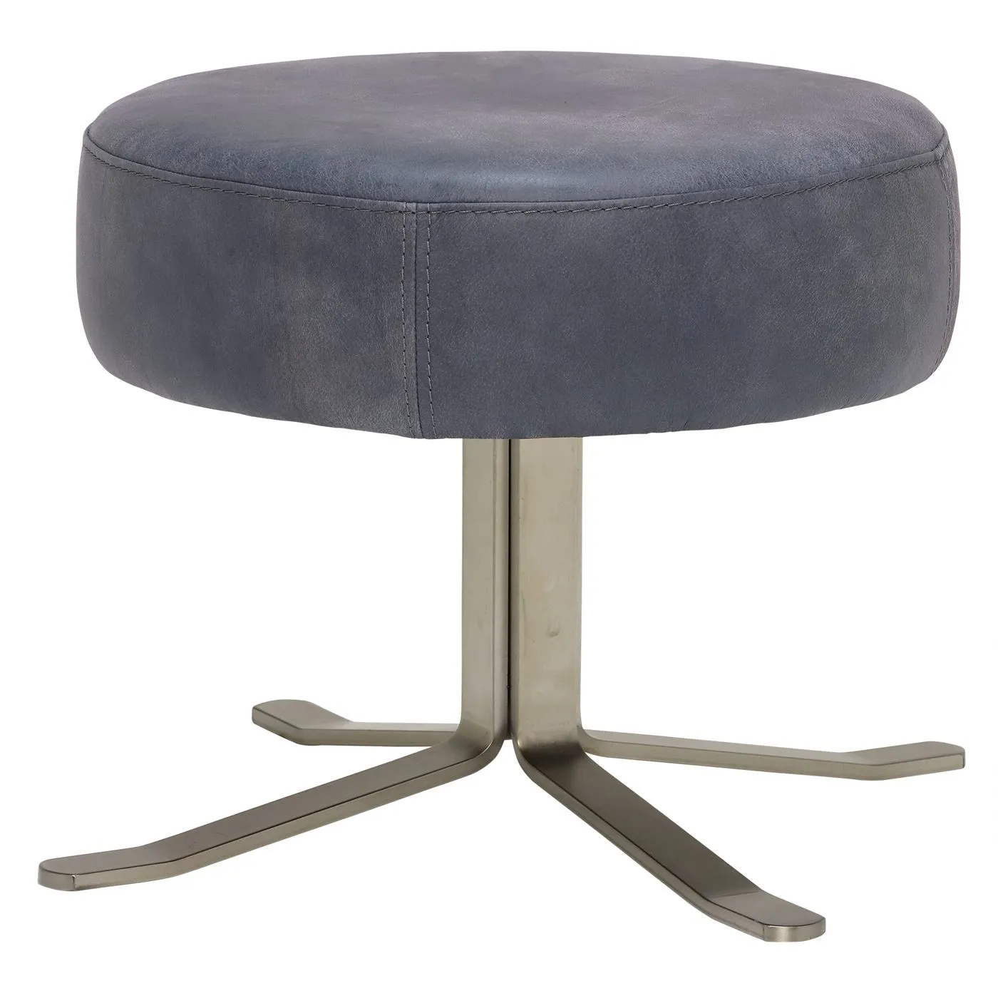 Fama Lenny Leather Swivel Footstool