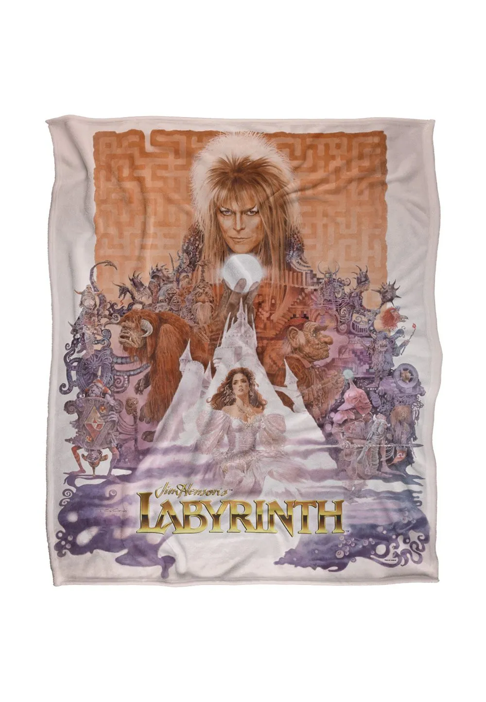 Jim Henson Labyrinth Maze Montage Poster Silky Touch Super Soft Throw Blanket 152 X 127 cm in White