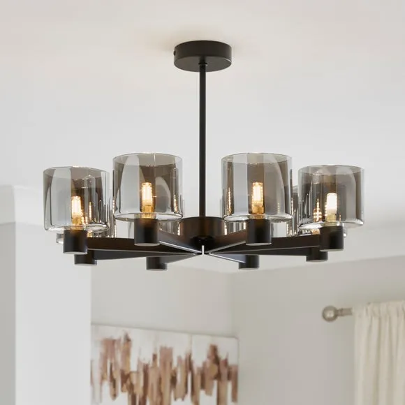 Erin Art Deco 8 Light Semi Flush Ceiling Light 1