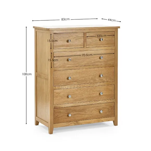 Jenkins 6 Drawer Chest, Oak 3