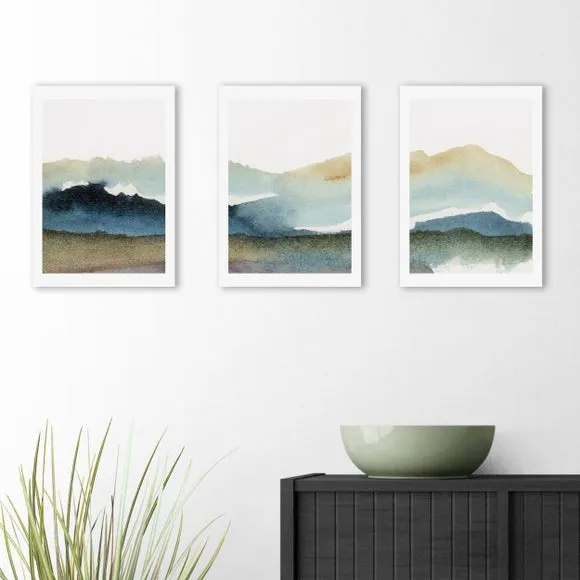East End Prints Set of 3 Blue Ink Prints 1
