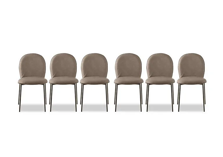 Riley Set of 6 Mid Lava Metal Leg Dining Chairs - Desert